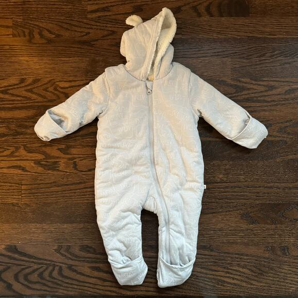 NWT Baby Gap Gray Sherpa-Lined Bear One-Piece Cozy Outerwear3-6 Months